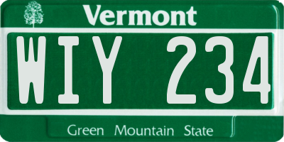 VT license plate WIY234