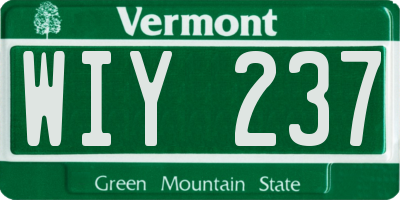VT license plate WIY237