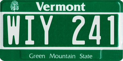 VT license plate WIY241