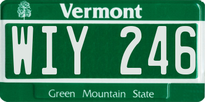 VT license plate WIY246