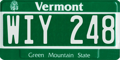 VT license plate WIY248
