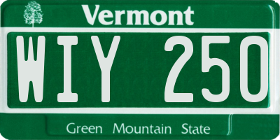 VT license plate WIY250