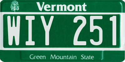 VT license plate WIY251