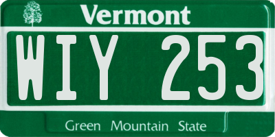 VT license plate WIY253