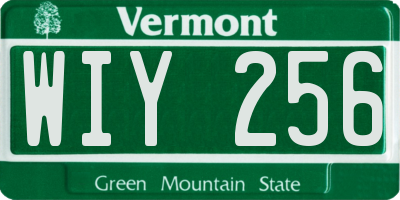 VT license plate WIY256