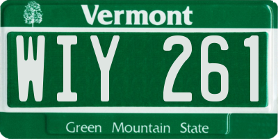 VT license plate WIY261