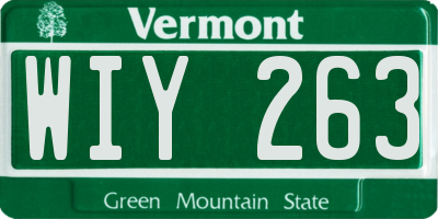 VT license plate WIY263