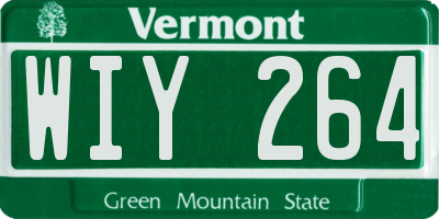 VT license plate WIY264