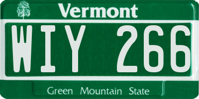 VT license plate WIY266