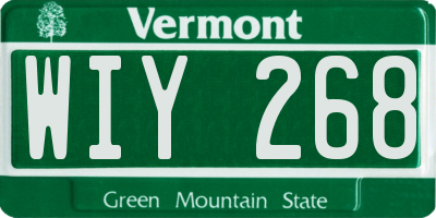 VT license plate WIY268