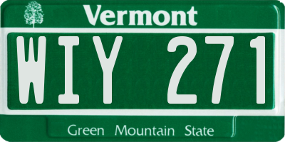 VT license plate WIY271