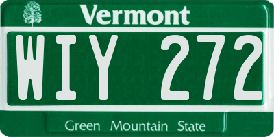 VT license plate WIY272