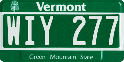 VT license plate WIY277