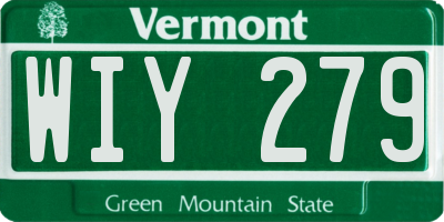 VT license plate WIY279
