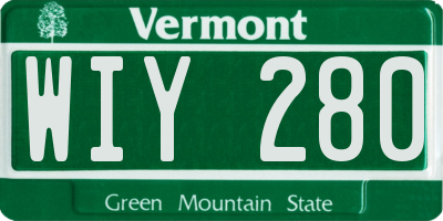 VT license plate WIY280