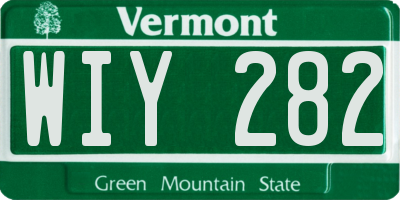 VT license plate WIY282