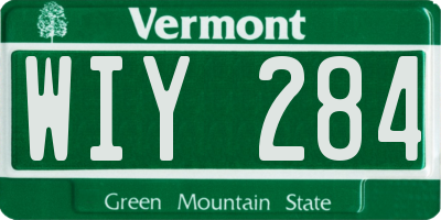 VT license plate WIY284