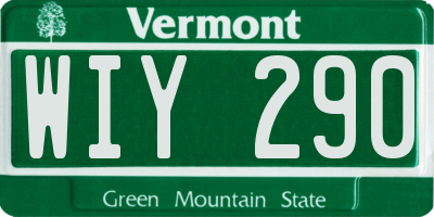 VT license plate WIY290