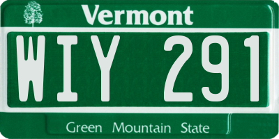 VT license plate WIY291
