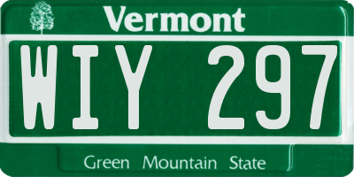 VT license plate WIY297
