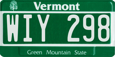 VT license plate WIY298