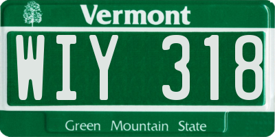 VT license plate WIY318