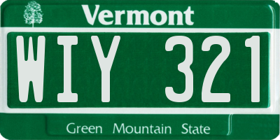 VT license plate WIY321