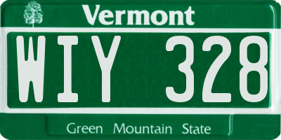 VT license plate WIY328