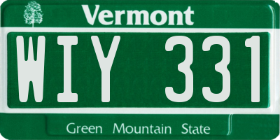 VT license plate WIY331
