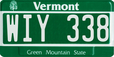 VT license plate WIY338