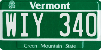 VT license plate WIY340