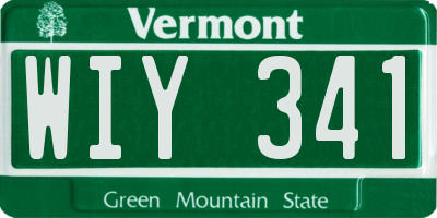 VT license plate WIY341