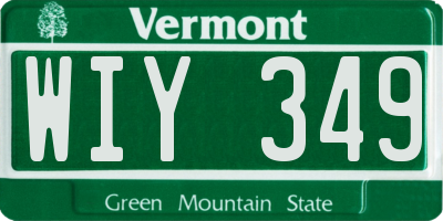 VT license plate WIY349
