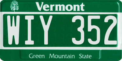VT license plate WIY352