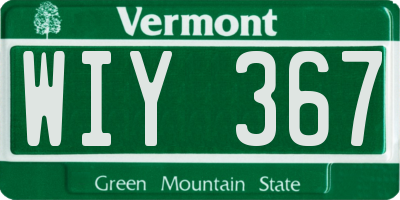 VT license plate WIY367