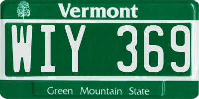 VT license plate WIY369