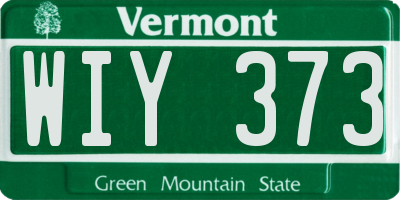 VT license plate WIY373