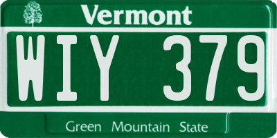 VT license plate WIY379
