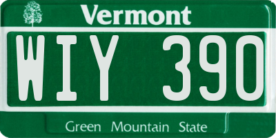 VT license plate WIY390