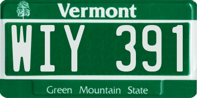 VT license plate WIY391
