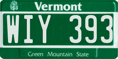 VT license plate WIY393
