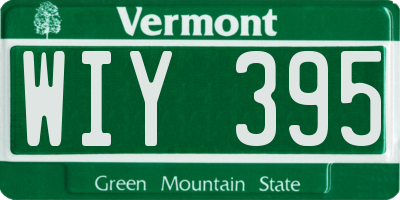 VT license plate WIY395