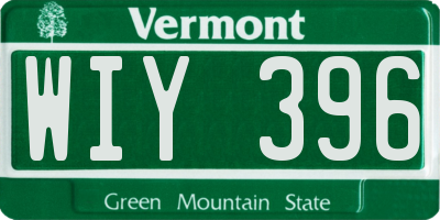 VT license plate WIY396