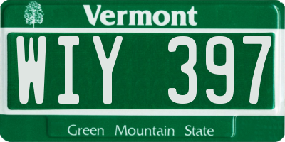 VT license plate WIY397