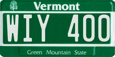 VT license plate WIY400