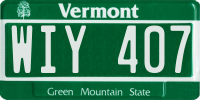 VT license plate WIY407