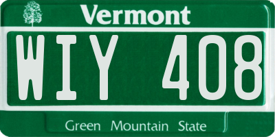 VT license plate WIY408