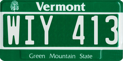 VT license plate WIY413