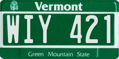 VT license plate WIY421