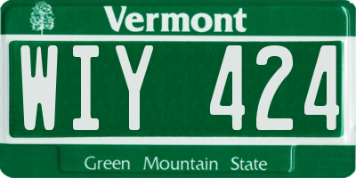 VT license plate WIY424